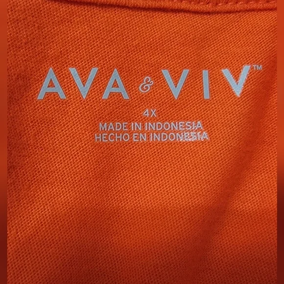 #295 AVA & VIV- Crewneck Short Sleeve T-Shirt- Avail. in Blue or Orange,sze. 4X - Picture 11 of 11